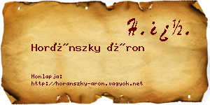 Horánszky Áron névjegykártya