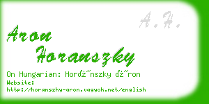 aron horanszky business card